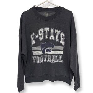 K-State Wildcat’s Football Vintage Like Crewneck Sweatshirt Women’s Large